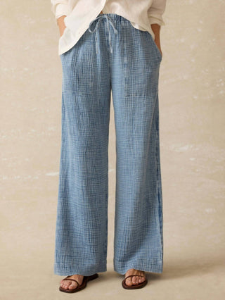 Faherty - Calça de gaze descontraída