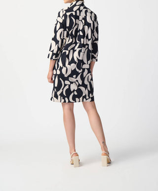 Joseph Ribkoff - Abstract Print Stretch Poplin Trapeze Dress