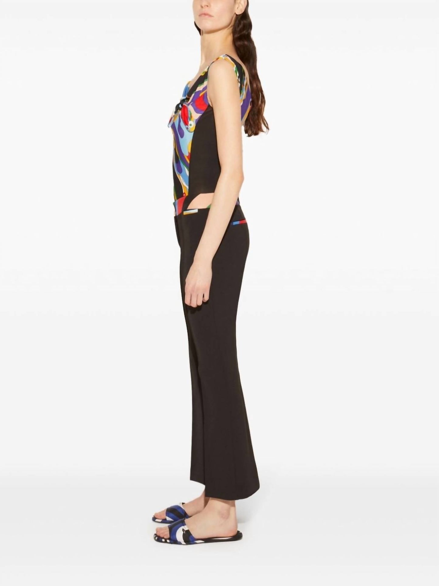 Pucci - Abstract Print Trim Cropped Trousers