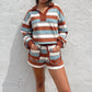 Ee:Some - Striped Contrast Trim Patch Pocket Shorts