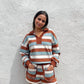 Ee:Some - Striped Contrast Trim Patch Pocket Shorts