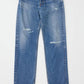 Moussy - Gulfport Wide Straight Leg Jeans
