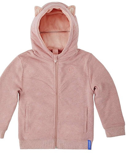 Cubcoats Kali The Kitty 2 em 1 Transformador Crewneck Sweatshirt com capuz e pelúcia macia rosa