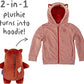 Cubcoats Kids Transformando 2 em 1 Unissex Infantil Flynn 2 em 1 Bicho de Pelúcia com Capuz Laranja