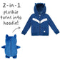 Cubcoats Kids Transformando 2 em 1 Rekka Zip up Unissex Azul