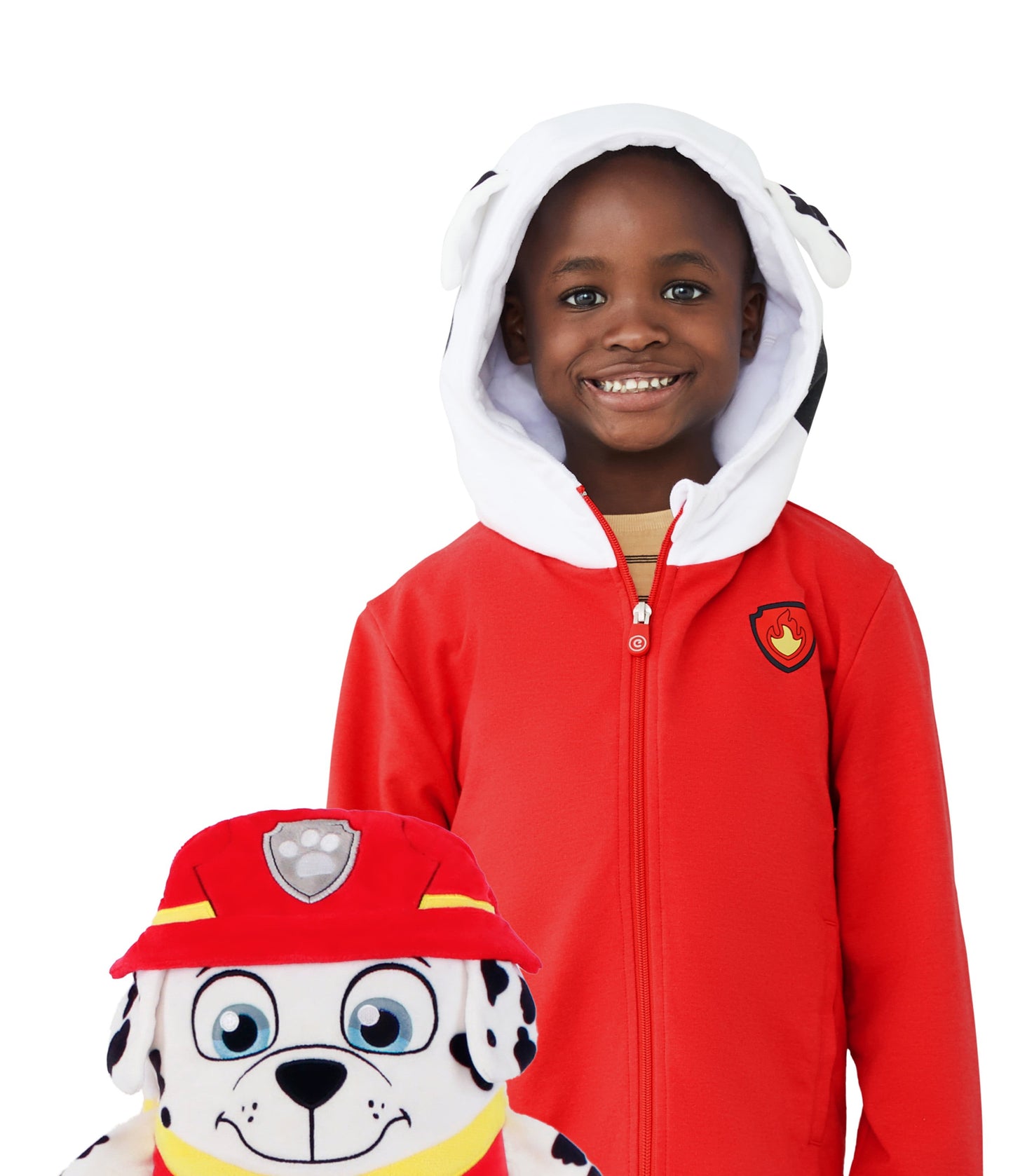 Cubcoats Transforming 2 em 1 Unissex Marshall 2 em 1 Bicho de Pelúcia com Capuz Vermelho