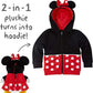 Cubcoats Transformando 2 em 1 Infantil Unissex Disney Minnie Mouse 2 em 1 Bicho de Pelúcia com Capuz Vermelho