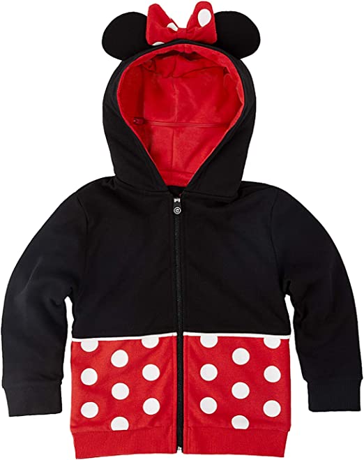 Cubcoats Transformando 2 em 1 Infantil Unissex Disney Minnie Mouse 2 em 1 Bicho de Pelúcia com Capuz Vermelho