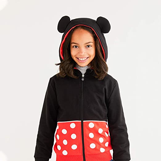 Cubcoats Transformando 2 em 1 Infantil Unissex Disney Minnie Mouse 2 em 1 Bicho de Pelúcia com Capuz Vermelho