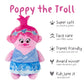 Cubcoats Transformando 2 em 1 Unissex Dream Works Trolls Poppy 2 em 1 Bicho de Pelúcia com Capuz Azul