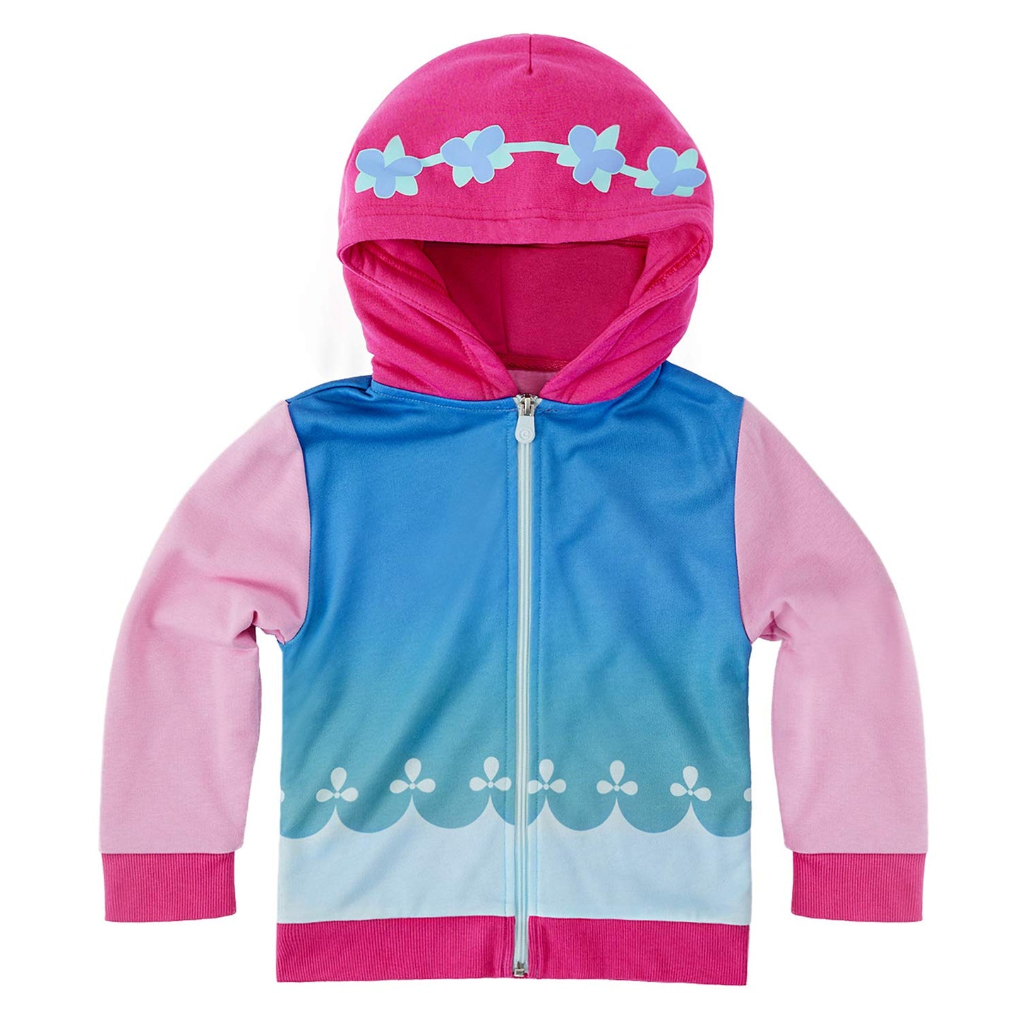 Cubcoats Transformando 2 em 1 Unissex Dream Works Trolls Poppy 2 em 1 Bicho de Pelúcia com Capuz Azul