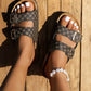 1 The Woman - Women's Luxe Double Buckle Sandals