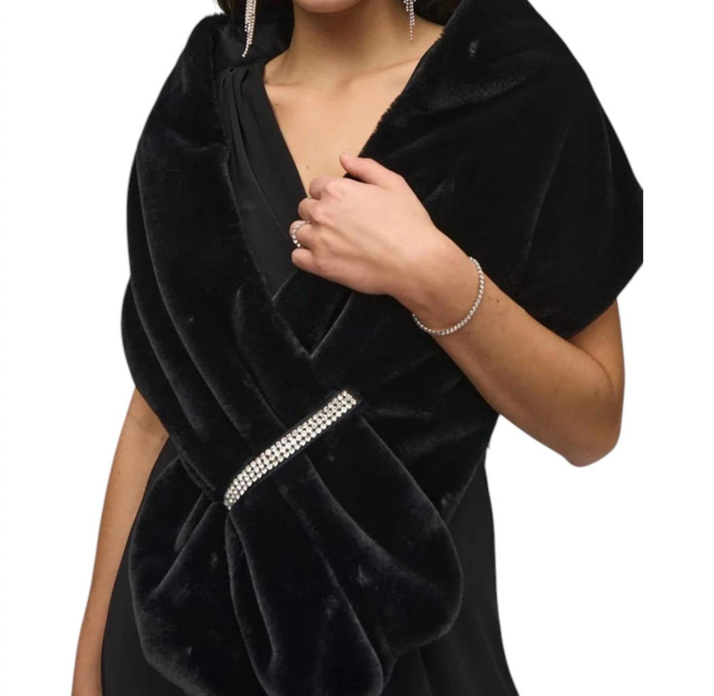Joseph Ribkoff - Faux Fur Rhinestone Cover-up
