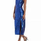 Donna Morgan - Full Sequin Halter Front Slit Midi Party Dress