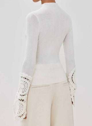 Aje. - Mosaic Crochet Detail Knit Top