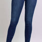 Judy Blue - Mid Rise Raw Hem Skinny Jeans