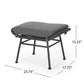 Outdoor Modern Boho Wicker Ottoman With Cushions (Set of 2)