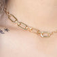Omg Blings - Women's Oval Chain Necklace With Removable Pendant