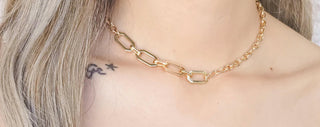 Omg Blings - Colar feminino de corrente oval com pingente removível