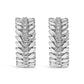 14K White Gold 1/4 Cttw Lab Grown Diamond Leafy Wreath Hoop Earrings (F-G Color, VS1-VS2 Clarity)