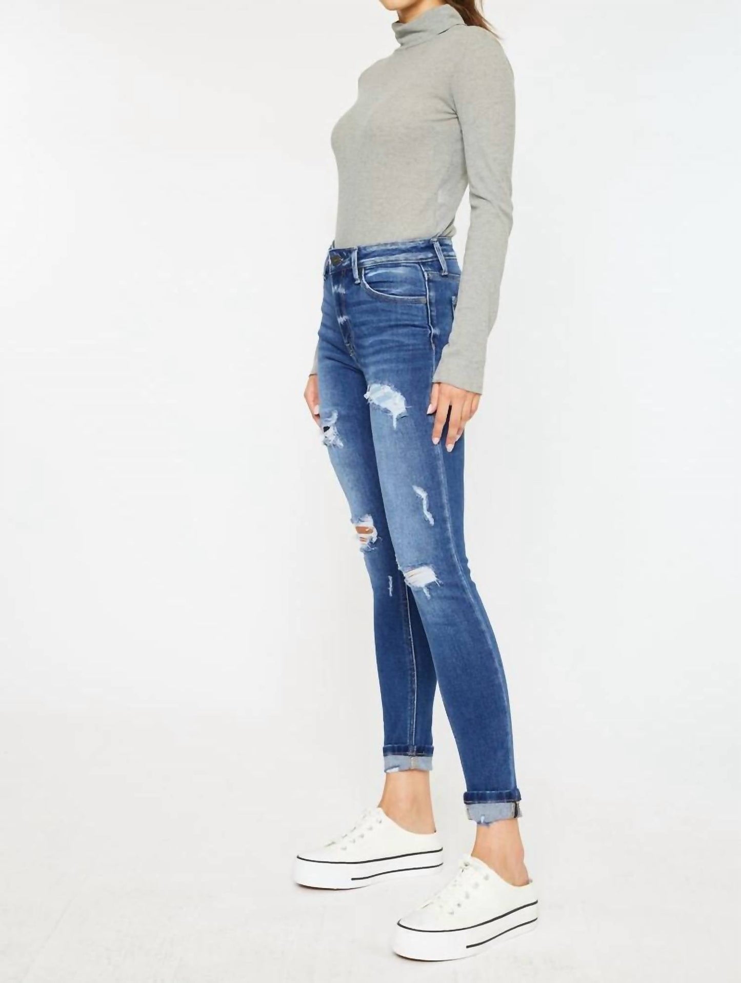 Kancan - High Rise Ankle Skinny Jeans