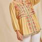 Andree By Unit - Women's Floral Embroidered Babydoll Top