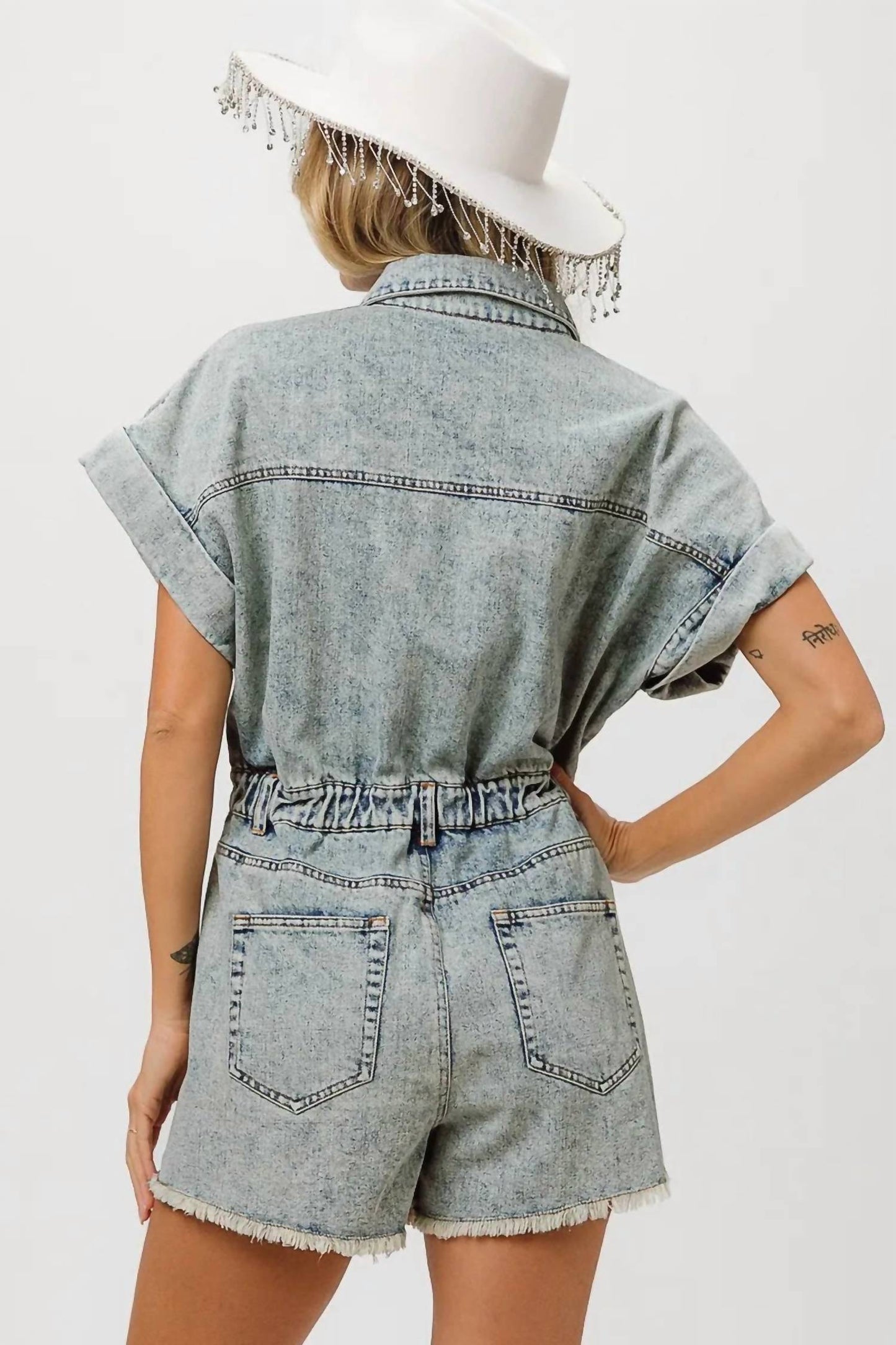 Trendsi - BiBi American Flag Washed Romper