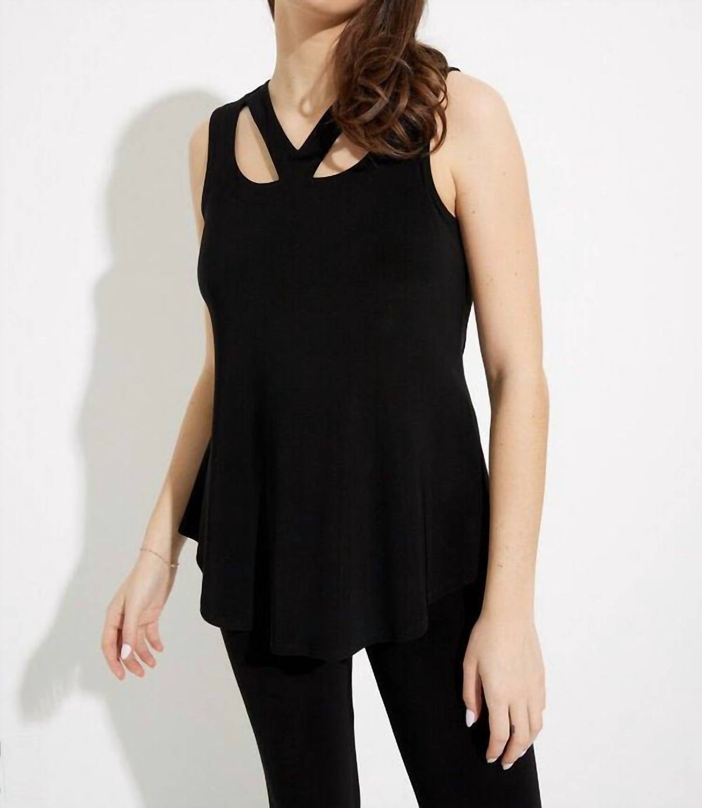 Joseph Ribkoff - Gathered V-neck Tunic Top