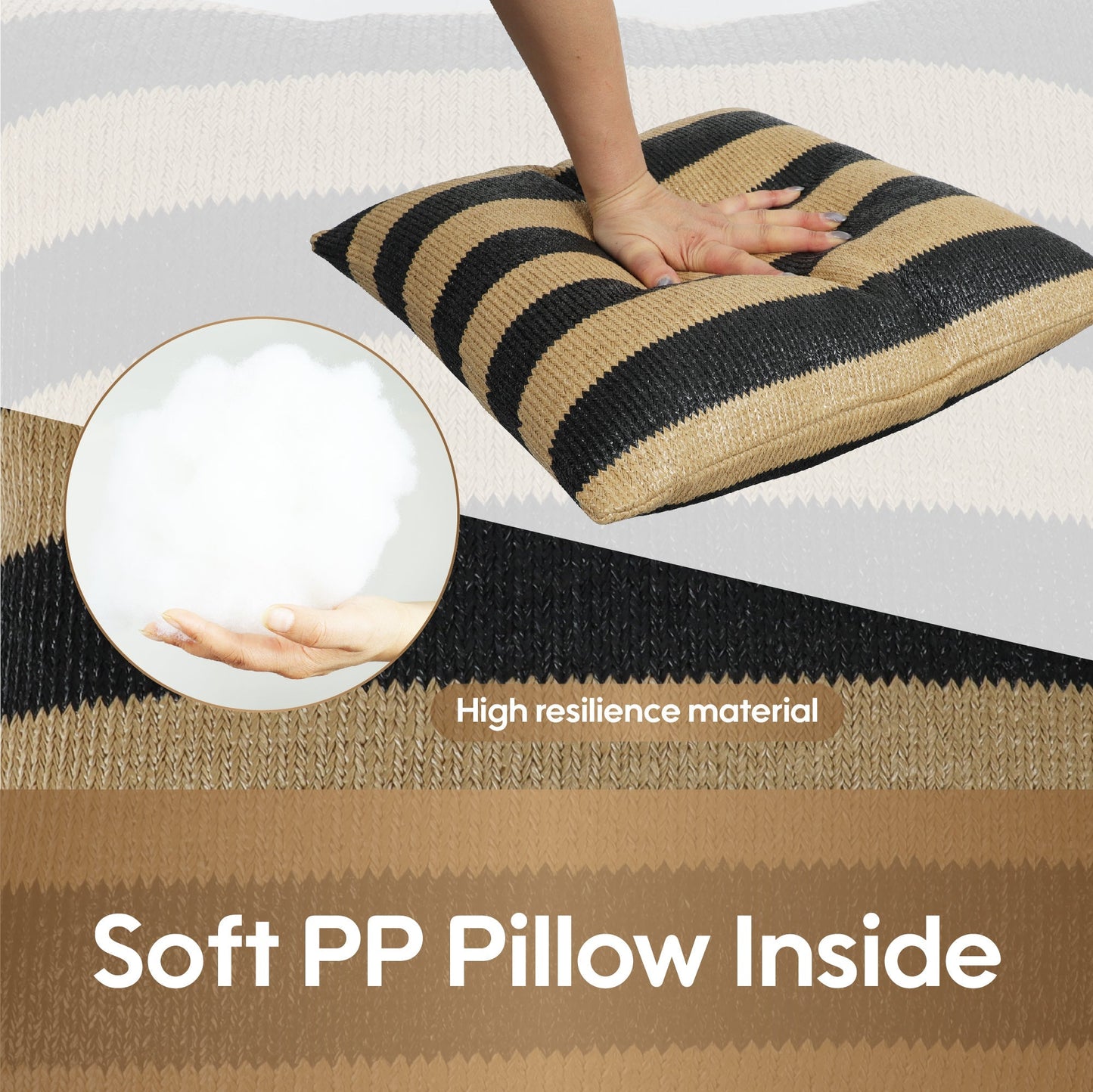 2 Pack Outdoor Throw Pillows, Patio Cushions (18x18 Inch)