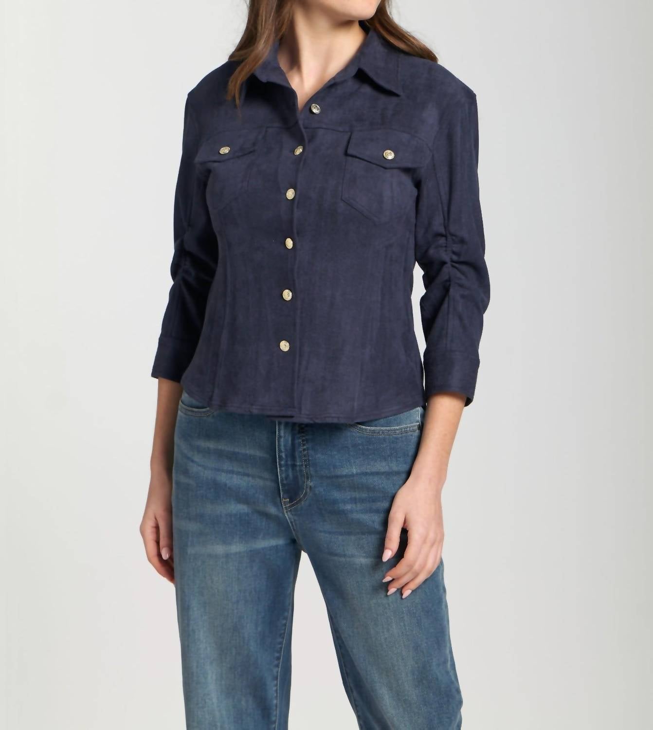 Apny - Vegan Leather Shirt Jacket