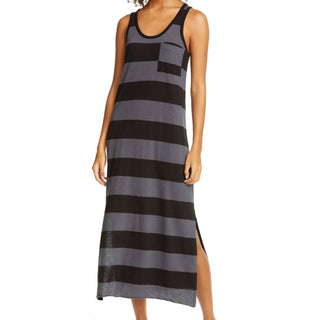 Atm - Vestido longo listrado sem mangas