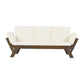 TOPMAX Outdoor Adjustable Patio Wooden Daybed Sofa Chaise Lounge