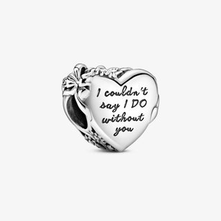 Pandora - Flower & Bow Heart Charm
