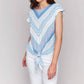 Charlie B - Striped Tie-front Blouse