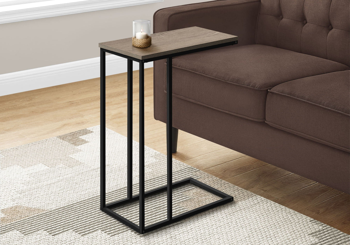 Accent Table, C-Shaped, Space-Saving Functionality