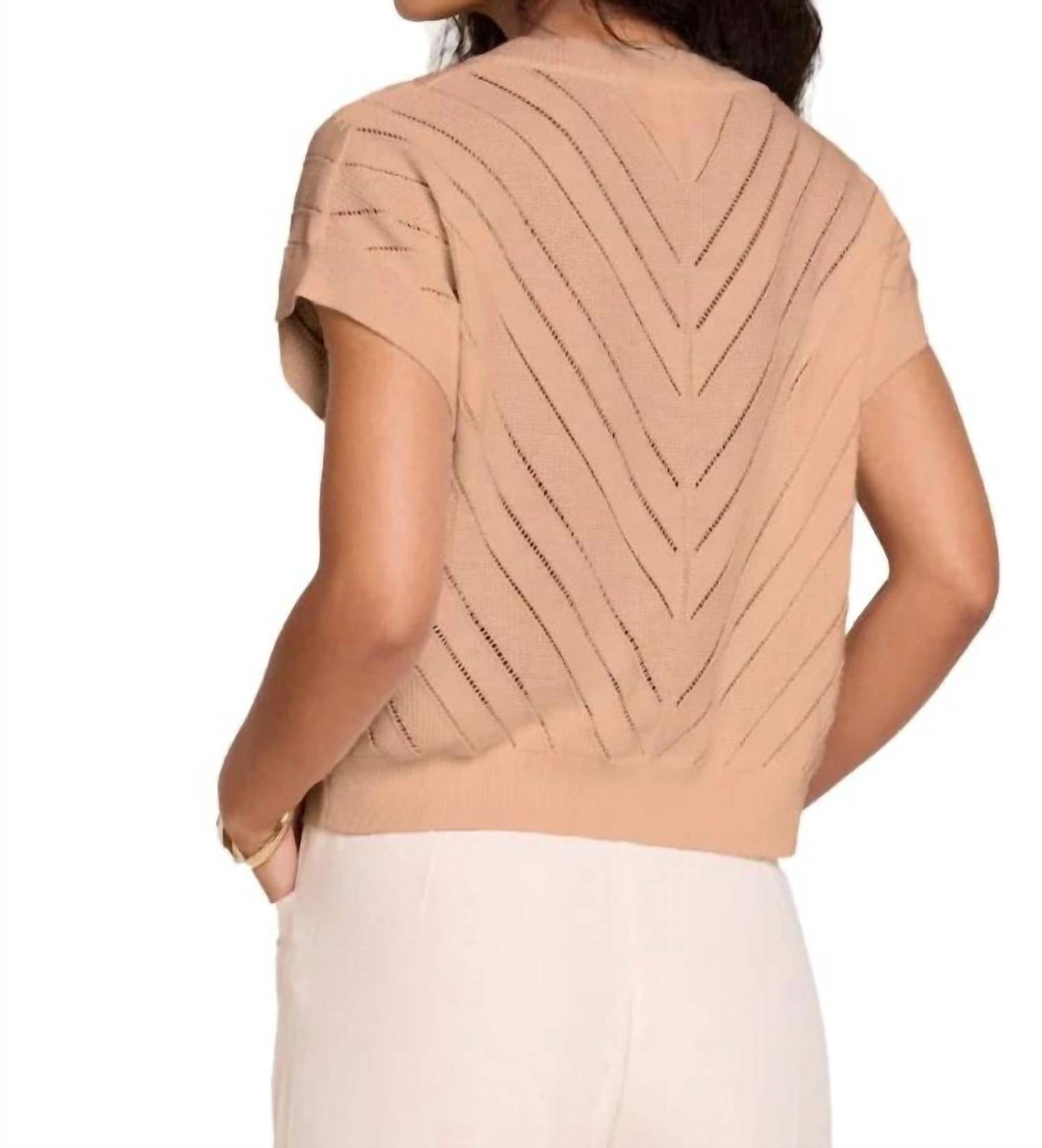 Brodie Cashmere - Chevron Mix Stitch Tee