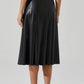 Astr - Vena Pleated Faux Leather Skirt