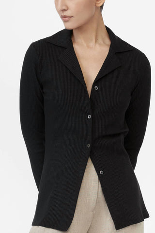 Dāl The Label - Cardigan de malha canelada com gola
