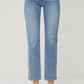 Risen - High Rise Ankle Straight-cross Over Button