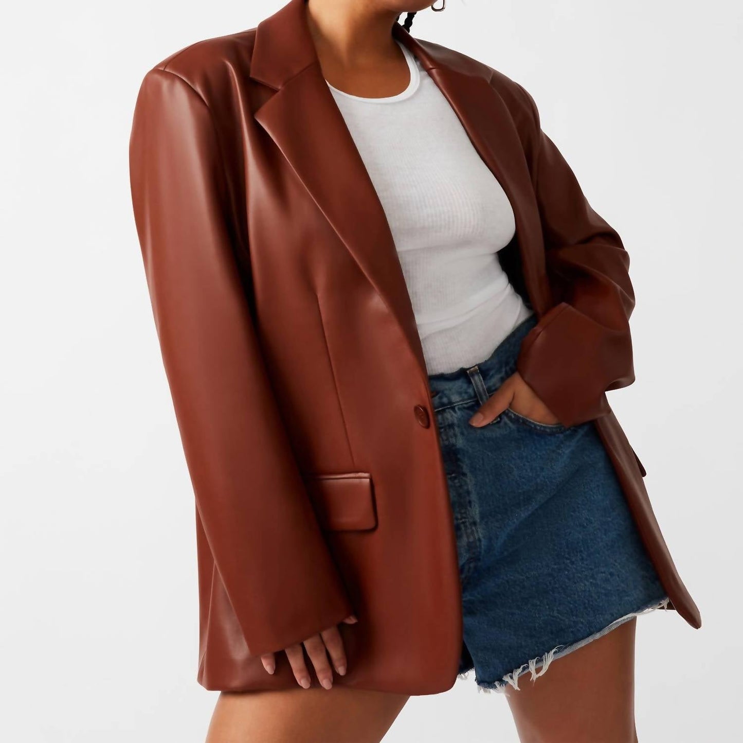 Steve Madden - Faux Leather Blazer