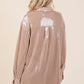 Geegee - Sequin Oversized Button Up Blouse