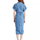 Steve Madden - Rouched Waist Tie Midi Dress