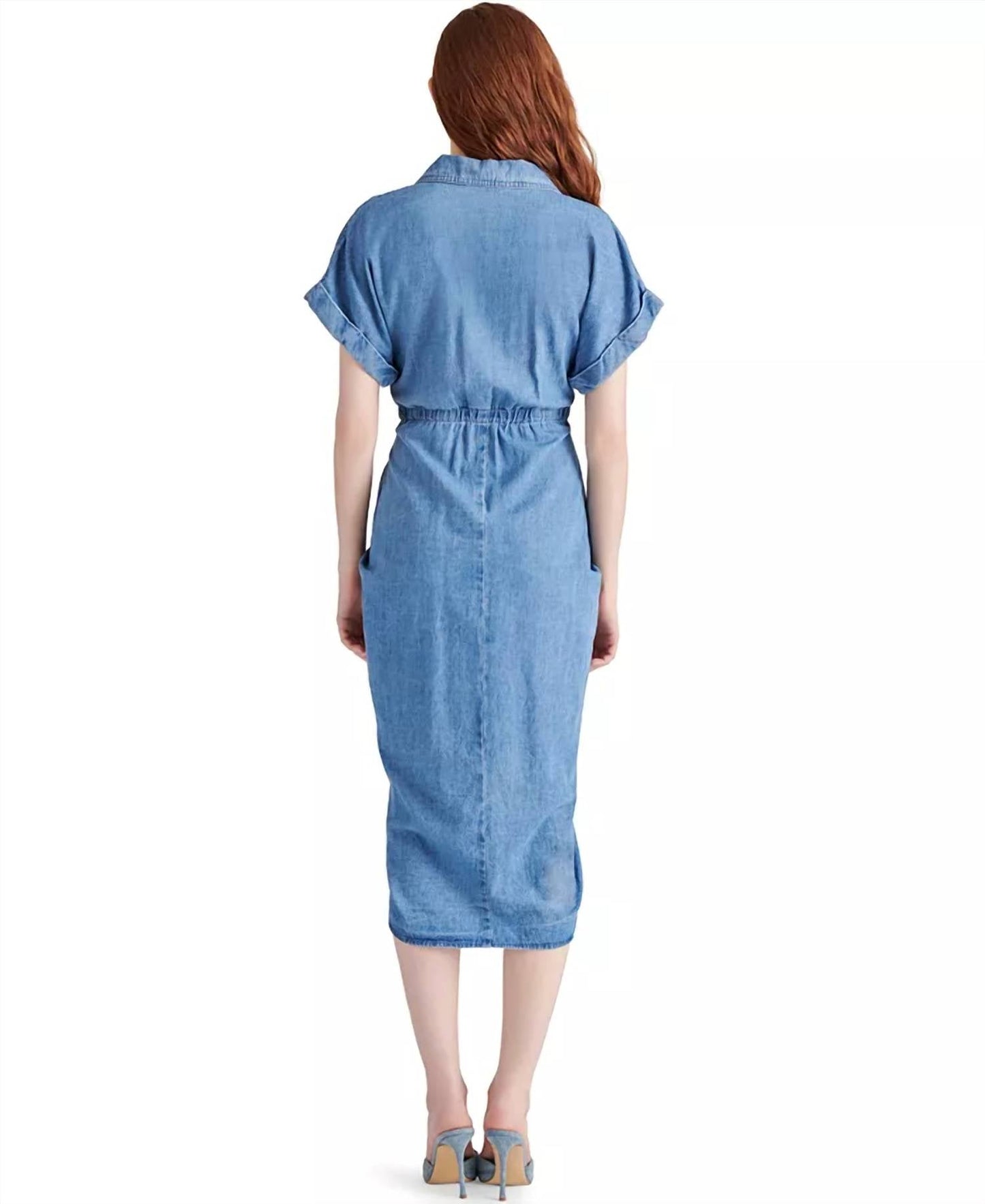 Steve Madden - Rouched Waist Tie Midi Dress