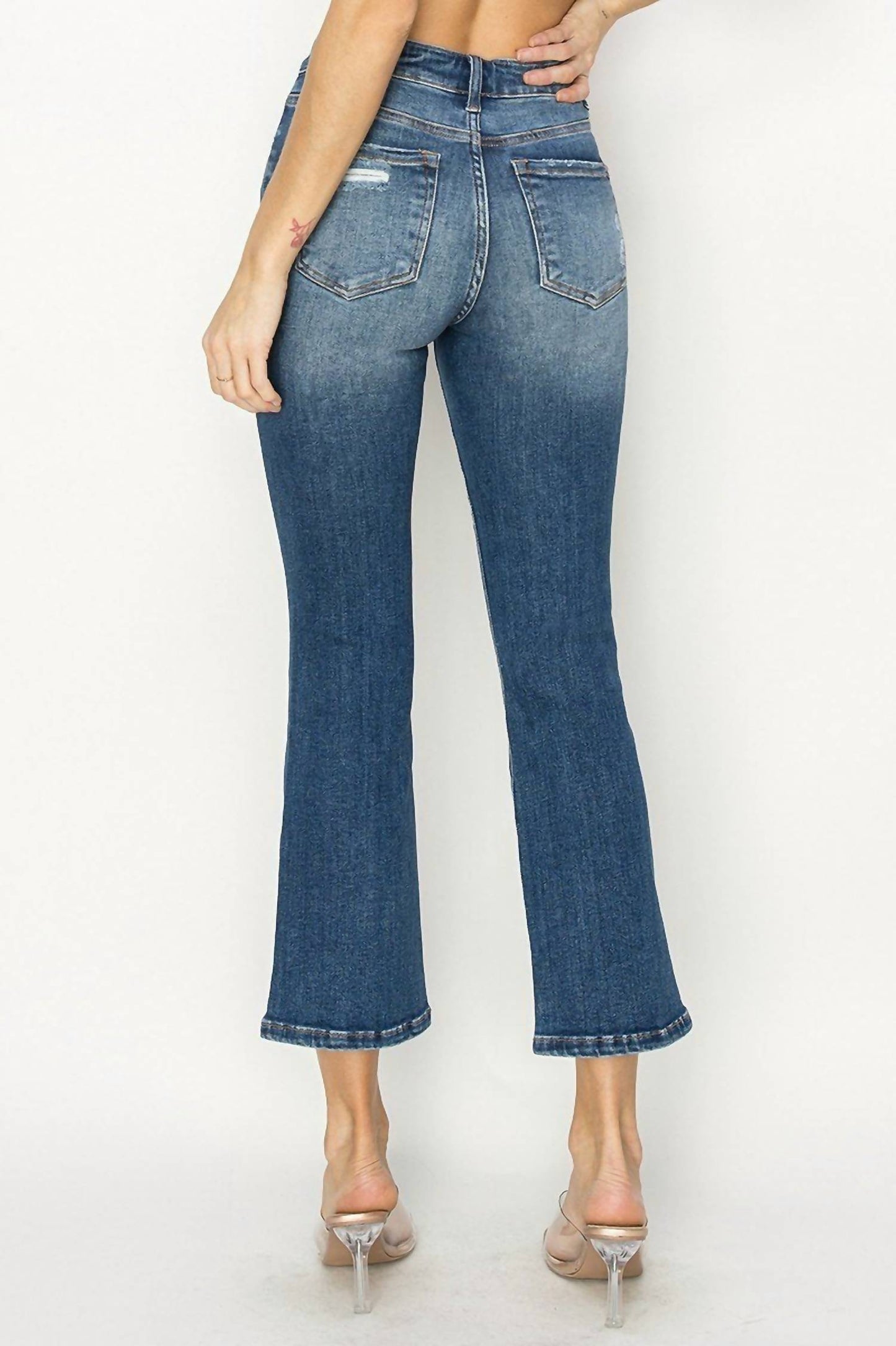 Risen - High Rise Crop Flare Jeans