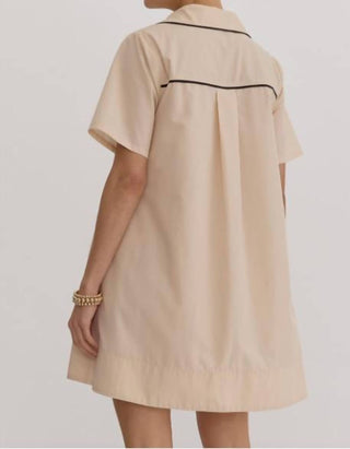 Entro - Neutral Collar Shirt Dress