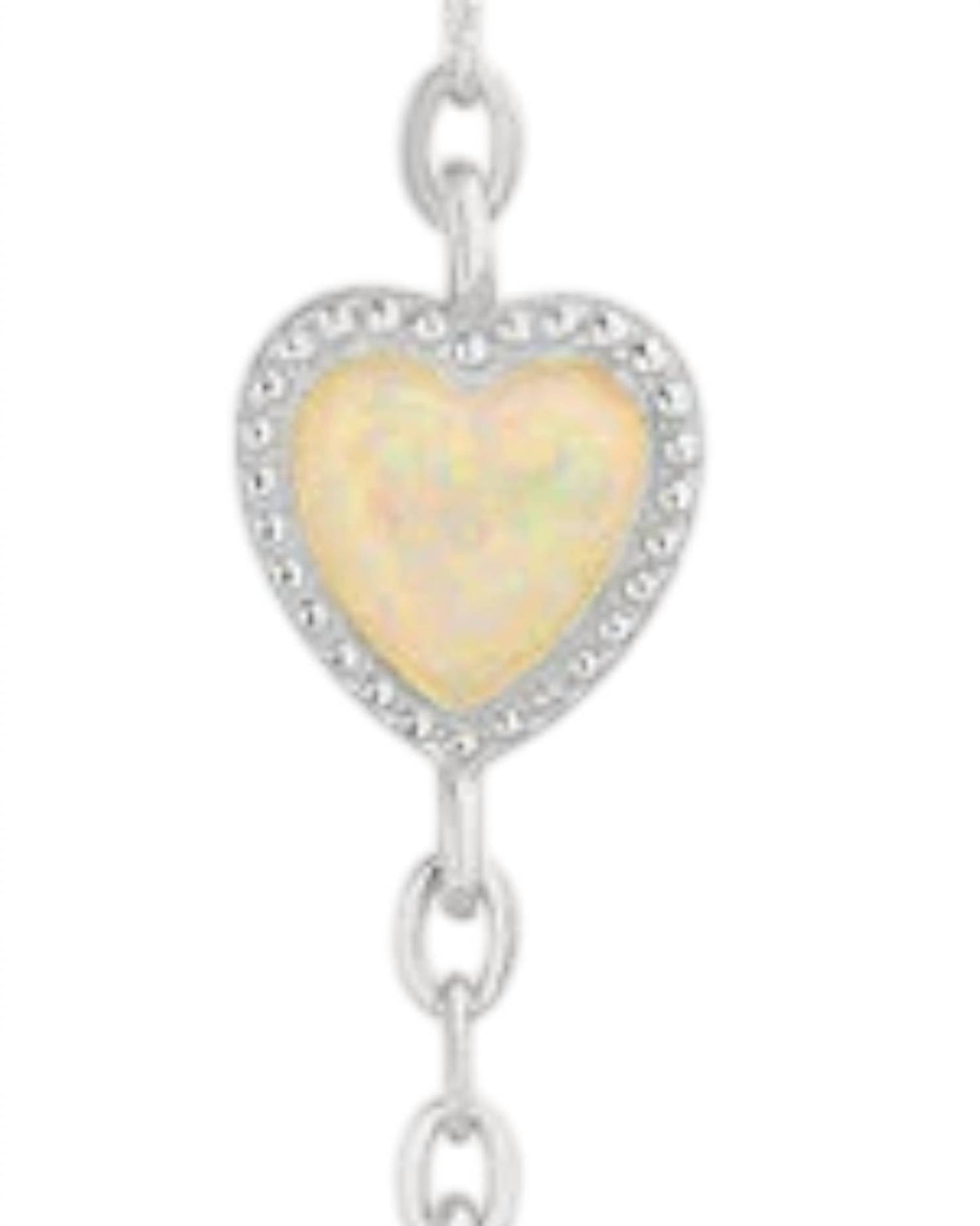 Atlanta Jewelers Supply - Women's Sterling Opal Triple Dangling Heart Post Earrings