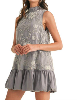 &amp;Merci - Vestido curto com bainha bolha e técnica mista enfeitada