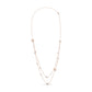 18K Rose Gold 1/2 Cttw Diamond and Freshwater Pearl Double Strand Station Necklace  (G-H Color, SI1-SI2 Clarity) - Adjustable up to 16" to 20"