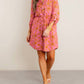 Tribal - Roll-up Sleeves Mini Dress