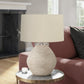 Lighting, 25'h, Table Lamp, Cream Concrete, Beige Shade, Contemporary